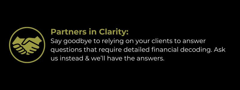 Infographic showing collaboration between CPAs, EAs, and bookkeeping partners to provide complete financial services for clients